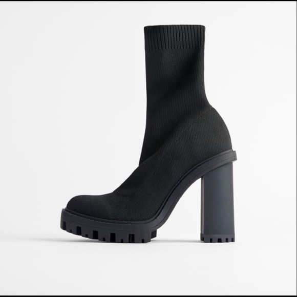 Zara Shoes - Zara Sock Platform Bootie